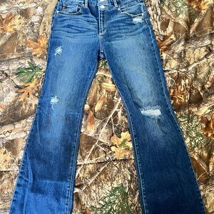 KanCan Blue Boot Cut Jeans with Distressed Details